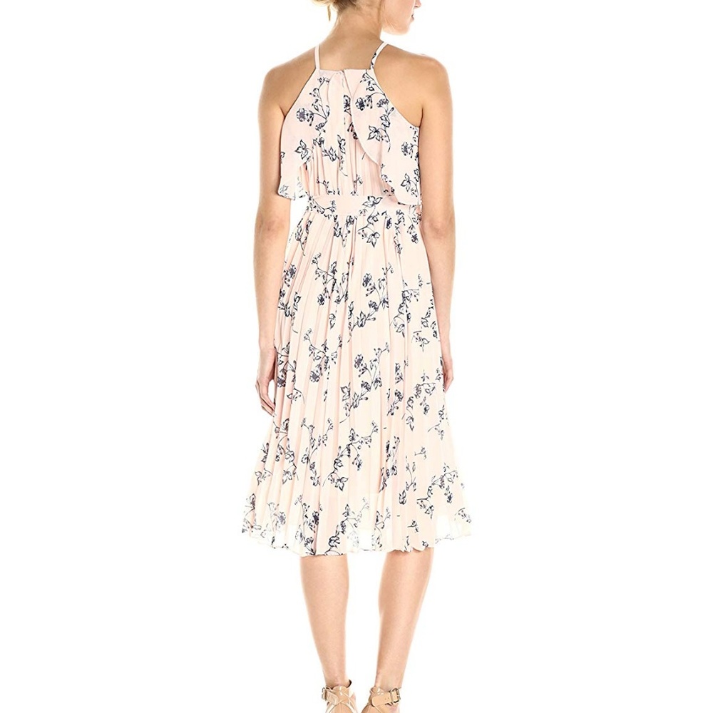 Shoshanna Avalon Pink Floral Midi Halter Dress - Picture 2 of 3